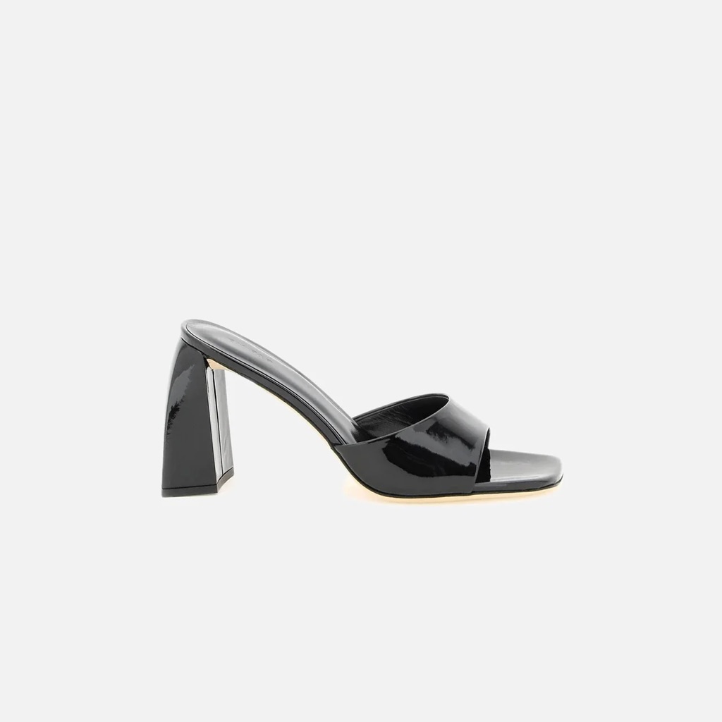 By Far Michele Black Patent Leather Mules